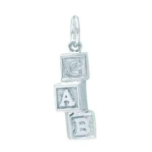  Sterling Silver BABY BLOCKS Charm Jewelry