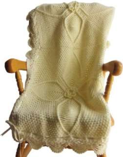   Acrylic Baby Blanket   Baby Vanilla (100% Knitted/crocheted): Clothing