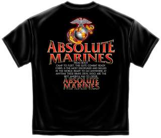 Absulote Marines T Shirt Earth USMC Corps devil dogs military training 