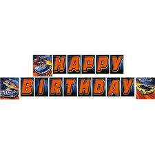 HOT WHEELS Party Supplies ~ BIRTHDAY BANNER decorations  