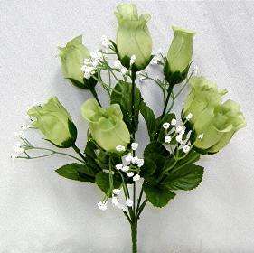   Silk Roses Buds Wedding Bouquet Centerpiece Flowers Rose NO DEW  