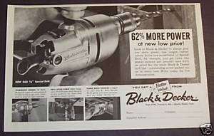 1959 BLACK & DECKER 1/2 SPECIAL DRILL MOTOR AD  