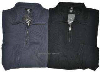  Long Sleeve Quarter Zip Mens Pullover Blue Black Shirt M XL  