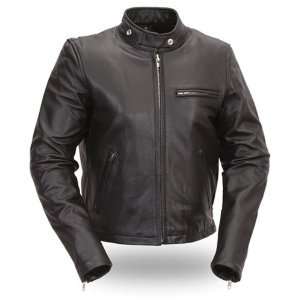   Manufacturing Womens Black Leather Scooter Motorcycle Jacket  