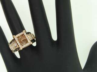   Gold 2Ct. Princess Cut Chocolate Brown Diamond Engagement Ring  