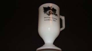 Vintage Milk Glass Pedestal Irish Coffee Mug The Garage Dining Lounge 