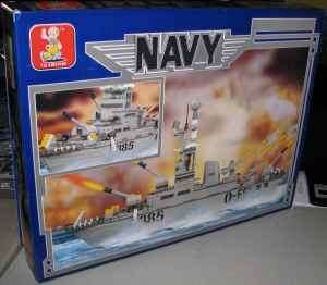 This is one Sluban Lego style Building Blocks Navy Battleship Cruiser 