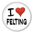 LOVE (heart) FELTING   pin button wool felt needles