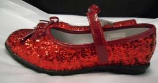 Girl RED Glitter Dorothy Wizard of OZ SHOES sz 12 (8 inches long 