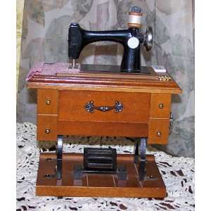 Treadle Sewing Machine Music Box (Plays Buttons and Bows):  