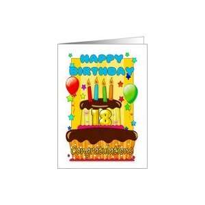  birthday cake with candles   happy 18th birthday Card 