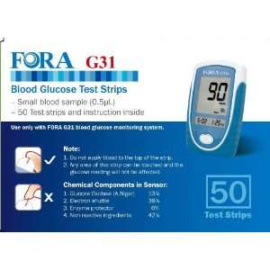  FORA G31 Blood Glucose Test Strips, 50 Strips Health 