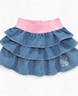 Hello Kitty Kids Skirt, Little Girls EDV Tiered Denim   Hello Kitty 