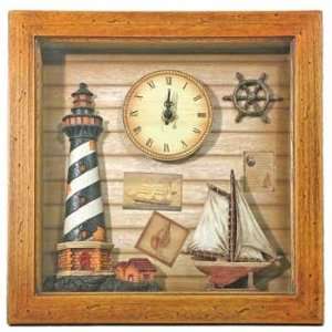  Rustic Lighthouse/Sailing Sailboat Wall Clock 11.75