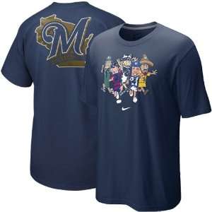  Nike Milwaukee Brewers Navy Blue Local Fans Sausage Race T 
