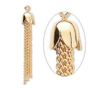 10 GOLD PLATED CHAIN TASSELS JEWELRY FINDING 8 STRANDS  