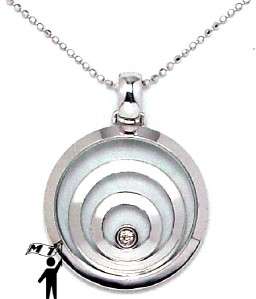   Circle Floating Happy Diamond Round Pendant Necklace Designer  