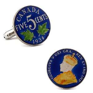  Hand Painted Canadian Coin Cufflinks Jewelry