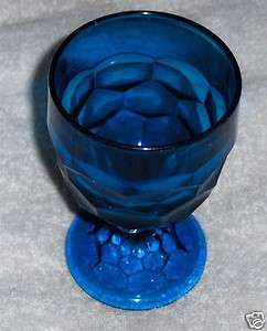 vtg COBALT blue GOBLET teal GREEN aqua WINE glass DIAMOND turquoise 