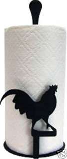 FRENCH COUNTRY Wrought Iron Rooster Countertop STANDING PAPER TOWEL 