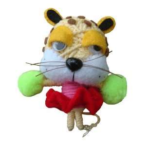 String Voodoo Doll Keychain Leopard Cheer Up! Pets Mardi Gras Series 