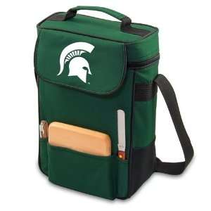 Michigan State Spartans Duet Style Wine and Cheese Tote (Hunter Green)