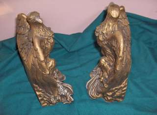 Vintage 1966 Gold Eagle Bookends Universal Statuary  