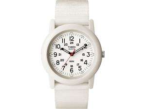      Timex Unisex T2N260 White Nylon Quartz Watch with White Dial