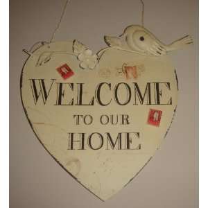   French Shabby Chic Welcome Magnetic Heart Memo Board