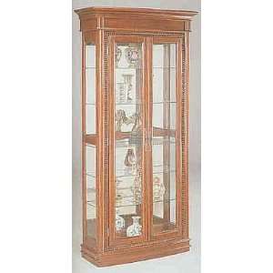   Finish Wood Glass Shelves Curio China Cabinet: Furniture & Decor