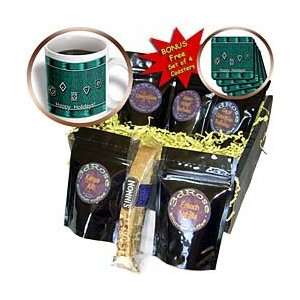   Christmas Decorations on Green, Happy Holidays   Coffee Gift Baskets