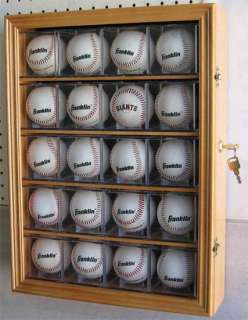 20 MLB Baseball Display Case Wall Rack Holder Cabinet, Locks, 98% UV 