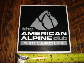 AMERICAN ALPINE CLUB Rock Climbing STICKER Decal NEW  