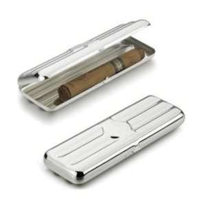  Yale Silver Plated Triple Cigar Case
