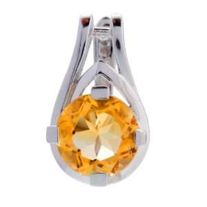  EXP Sterling Silver Round Citrine Drop Earrings Jewelry