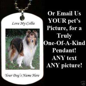 Collie pet custom Dog Color Dog Tag Necklace  