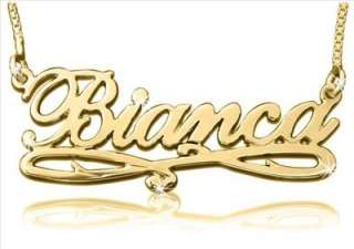 Personalized Jewelry Gold Name Necklace nameplate Neclace New 14k 