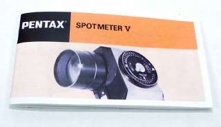 This is a 29 page manual for the Pentax Spotmeter V. The pictures are 
