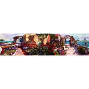  Coastal Gardens Panoramic Mural Style Wallpaper Border 