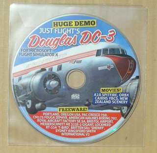 DOUGLAS DC 3 PLANE MICROSOFT FLIGHT SIMULATOR X GAME CD  