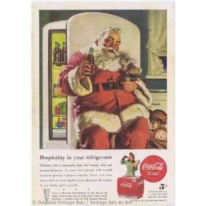  1947 Coke Santa Hospitality in Your Refrigerator Vintage 
