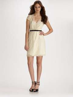   Ivory White Lace Emilie Faux Wrap Dress 12 UK 16 NWT $360  