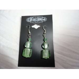  Light Green Crystal Drop Earrings 