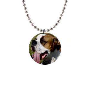  American Bulldog Puppy Dog Button Necklace B0009 