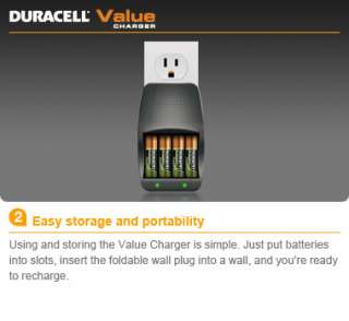 Duracell Value Charger With 4AA Pre Charged Rechargeable Nimh 