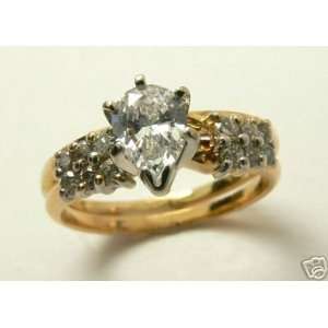   Perfection Pear Shaped Diamond & Gold Wedding Ring 