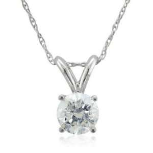   Solitaire Diamond Pendant Necklace (HI, I1, 0.74 carat) Diamond