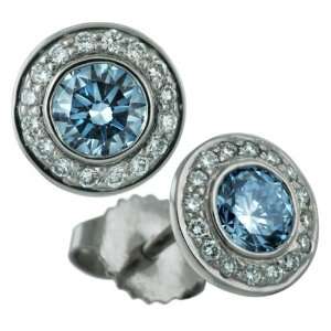    Ritani Blue Diamond Endless Love Stud Earrings: Ritani: Jewelry
