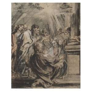 The Descent of the Holy Ghost by Anthony Van Dyck. size 17.75 inches 