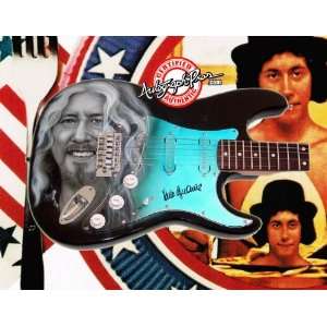 Arlo Guthrie Autographed Signed Custom Airbrush Guitar & Proof